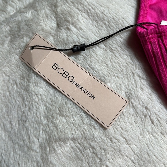 BCBG Passion Pink Cut Out Bralette Bikini Swim Top Large NEW BGBGeneration - Picture 9 of 14